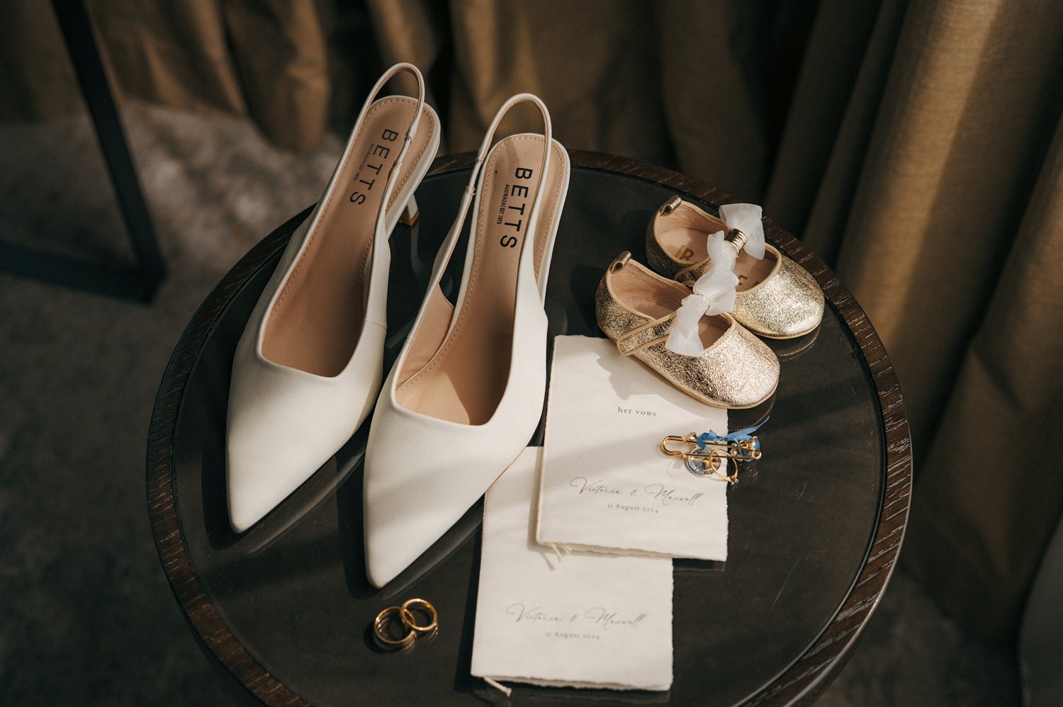 brides and daughters shoes vows photographed