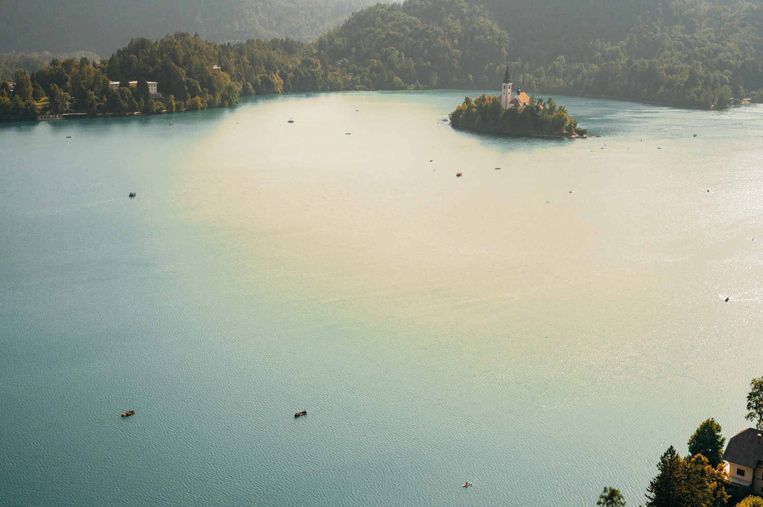 view on the lake bled and the island