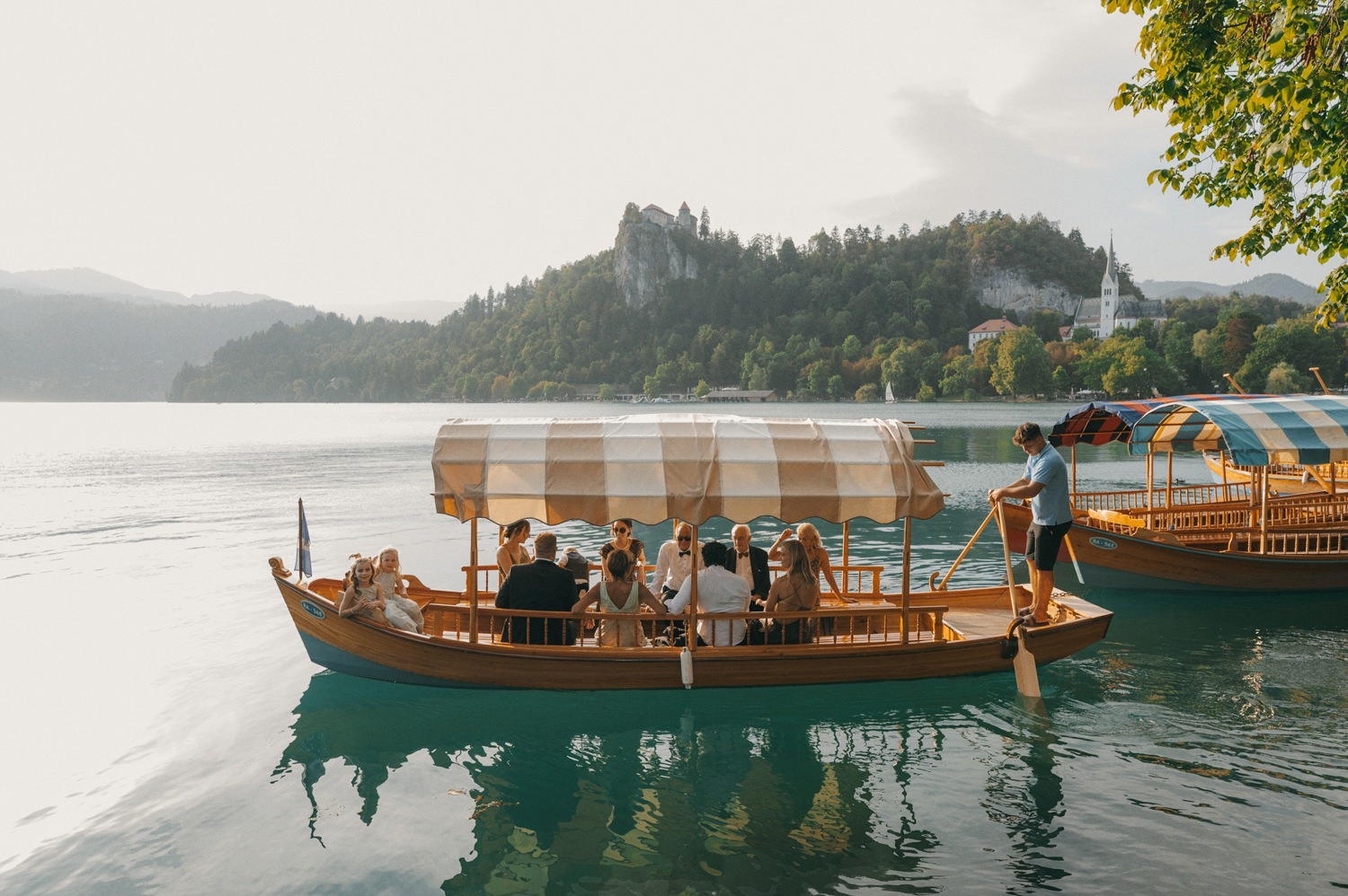 lake bled wedding boat ride pletnja